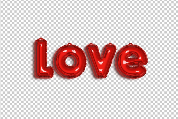 3d visualization of love from a balloon foil for a composition for Valentines Day