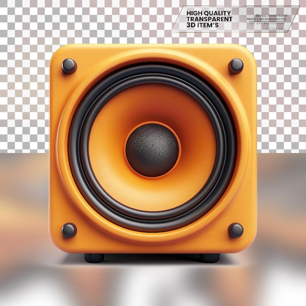 3D Volume Icon A speakershaped icon representing volume on transparent background