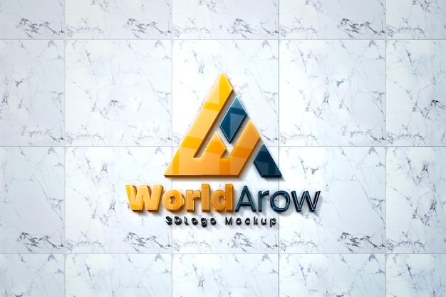 3D Wall Logo mockup template