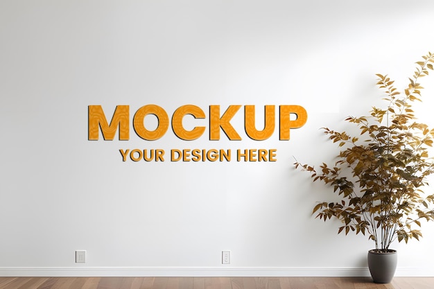 3d Wall mockup glass effect