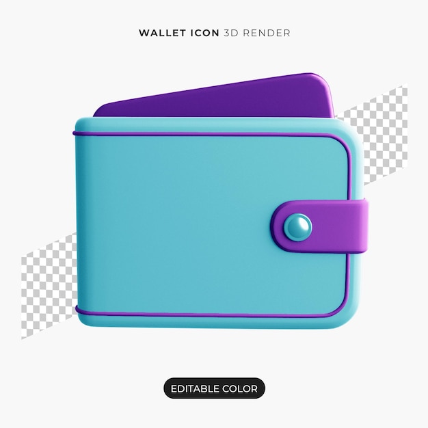 3d wallet icon isolated