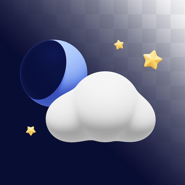 3D Weather Illustration Clear Night