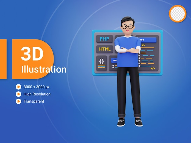 3d web development illustration