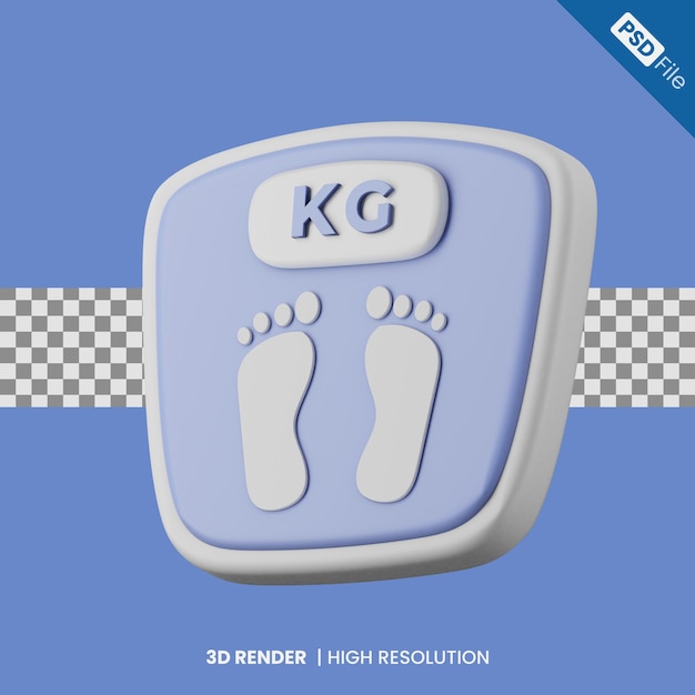 3d weight scale icon illustration