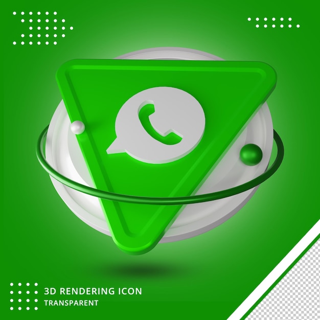 3d Whatsapp logo social media application rendering 