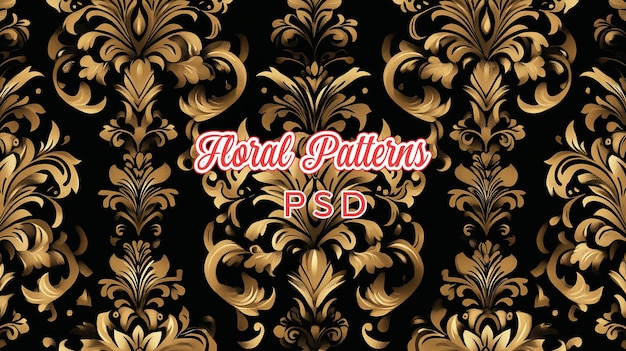 PSD 3d white damask pattern background