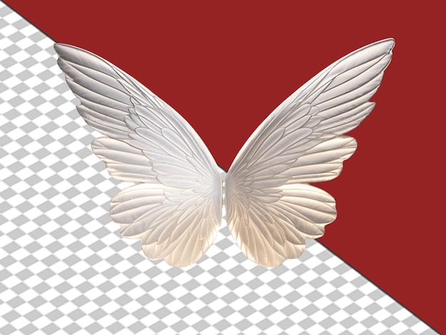 3d white engle wings on white background