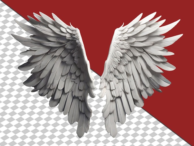 3d white engle wings on white background