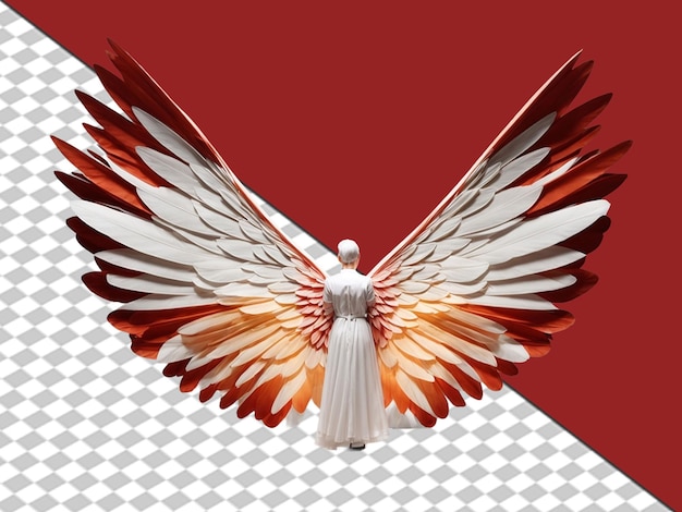 3d white engle wings on white background