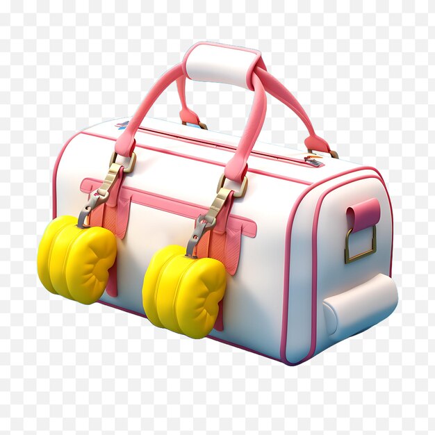 3d white and pink gym bag