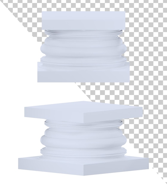 3d white podium roman style set