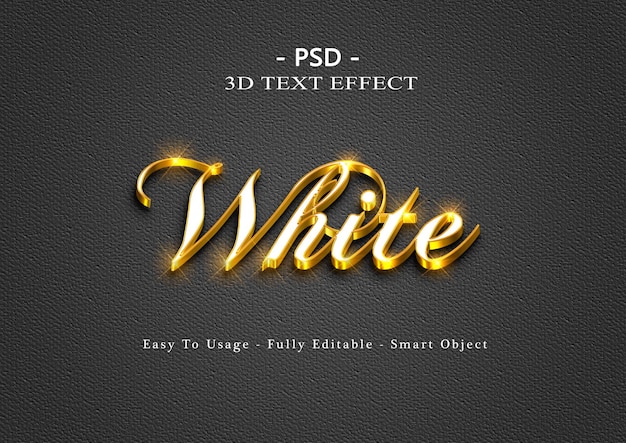 3d white text style effect