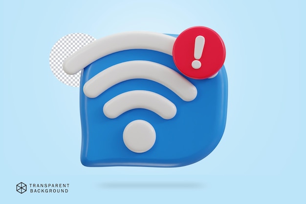 3d wifi warning icon vector illustration