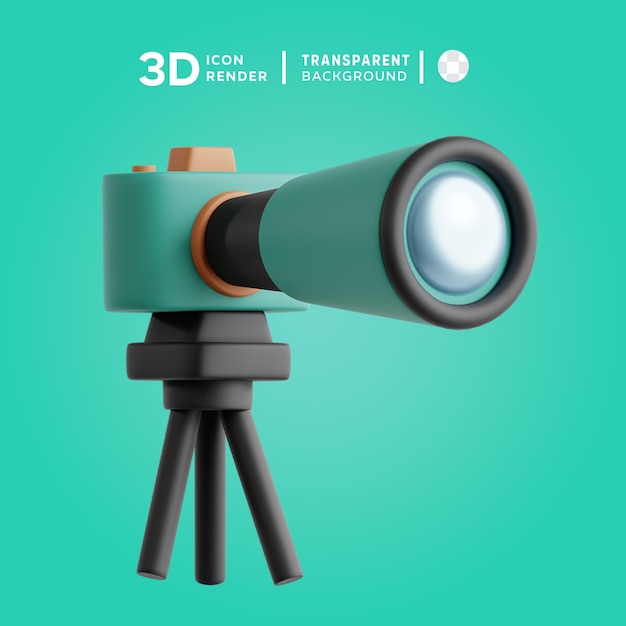 3D Wildlife watching Icon Ilustration