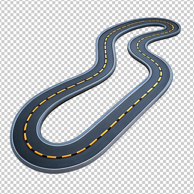 PSD 3d winding road curve on transparency background png