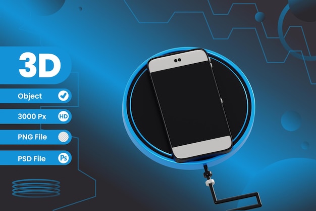 3d wireless charger object with transparent background