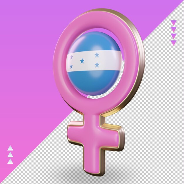 3d women day symbol Honduras flag rendering right view