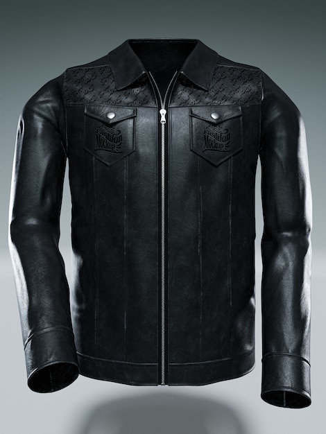 3d women's leather jacket mock-up