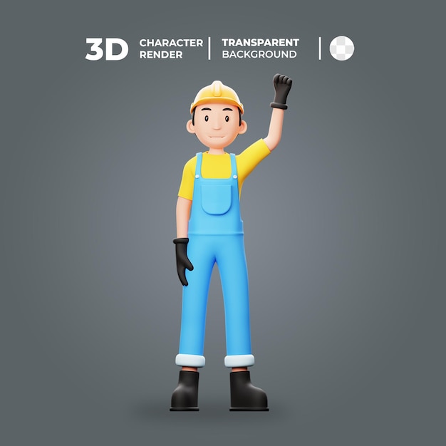 3D Worker Character Fist