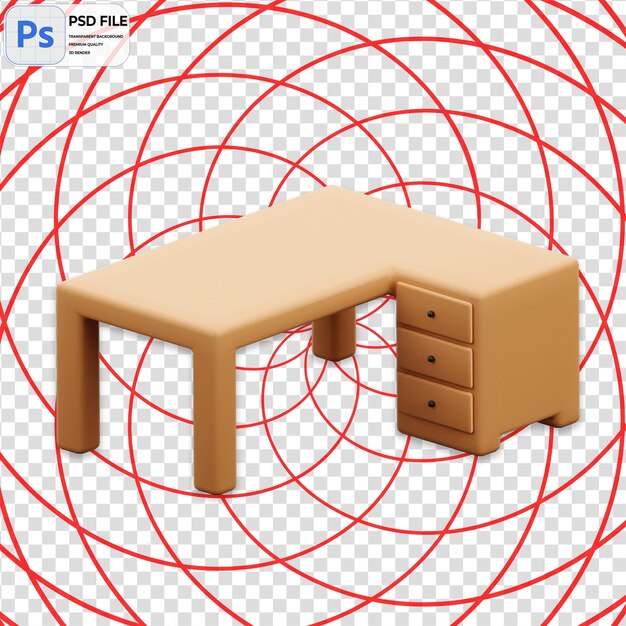 3D Working Table Render Illustration Icon Isolated PNG