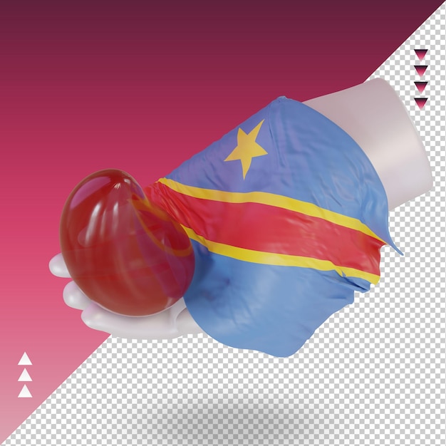 PSD 3d world blood donor day democratic congo flag rendering right view