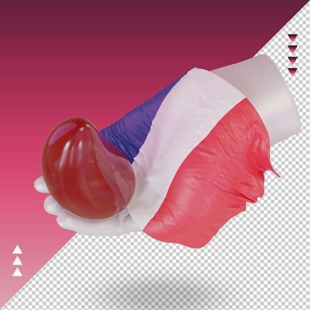 PSD 3d world blood donor day france flag rendering right view