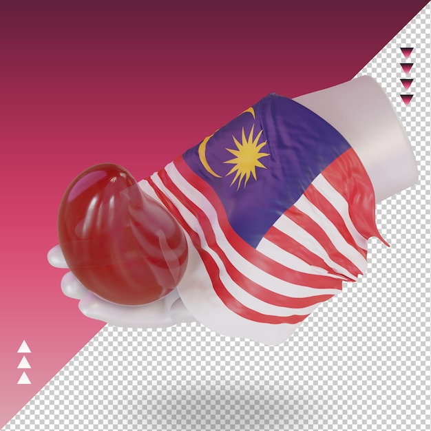 3d world blood donor day Malaysia flag rendering right view