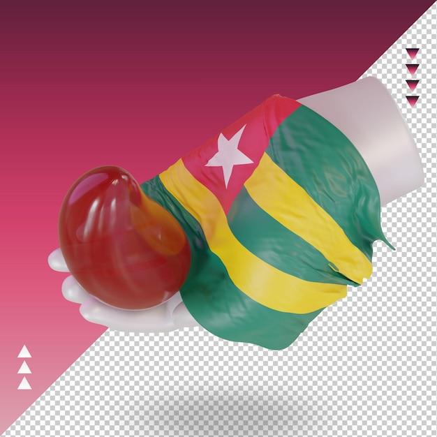 3d world blood donor day Togo flag rendering right view