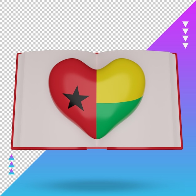 3d world book day Guinea flag rendering front view