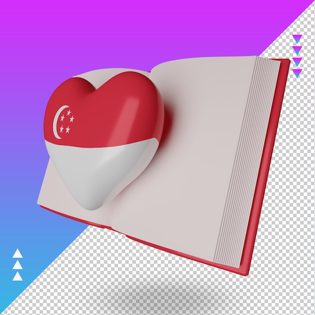 3d world book day Singapore flag rendering right view