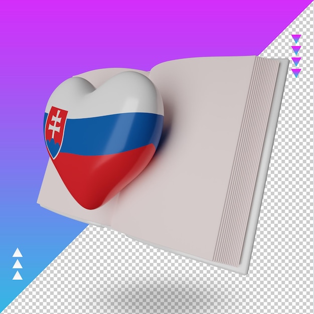 3d world book day Slovakia flag rendering right view