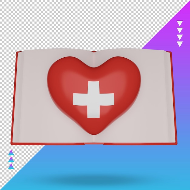 3d world book day Switzerland flag rendering front view