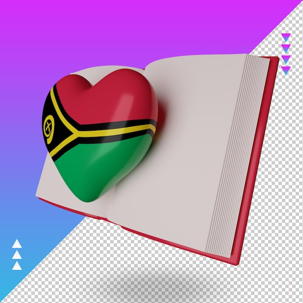 3d world book day Vanuatu flag rendering right view