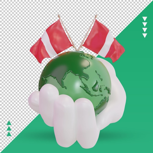 3d World environment day Peru flag rendering front view