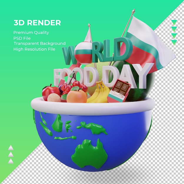 3d World Food Day Bulgaria rendering right view