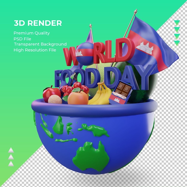 3d World Food Day Cambodia rendering right view