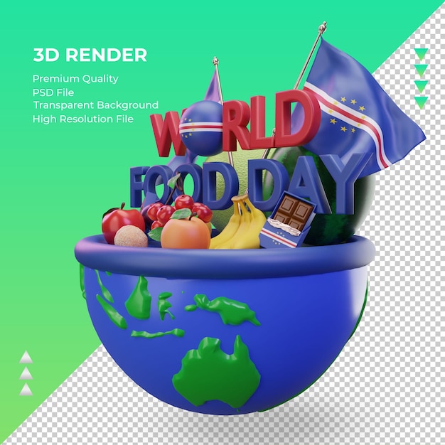 3d World Food Day Cape Verde rendering right view