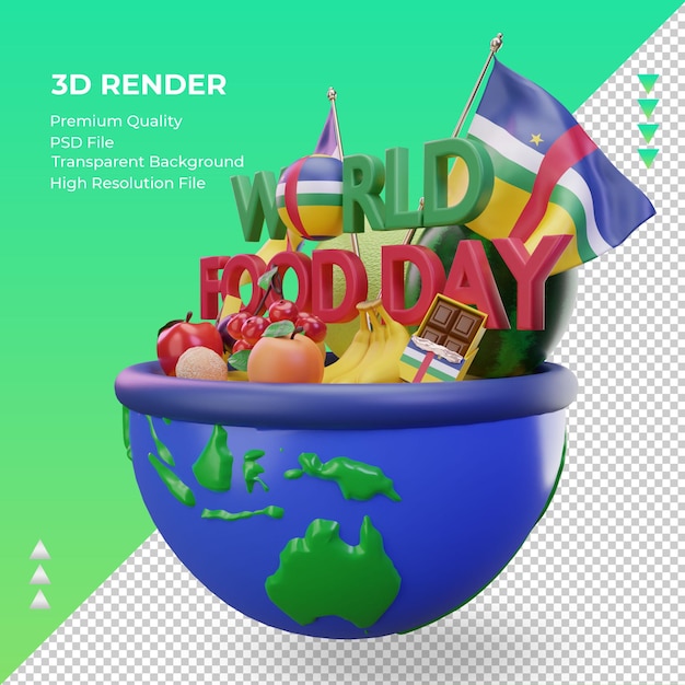 3d World Food Day Central African Republic rendering right view