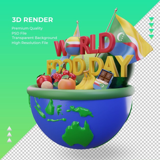 3d World Food Day Comoros rendering right view