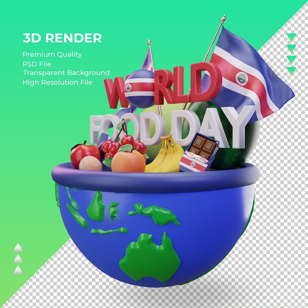 3d World Food Day Costa Rica rendering right view