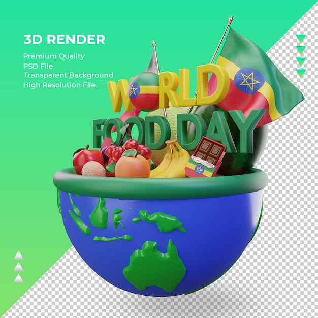 3d World Food Day Ethiopia rendering right view