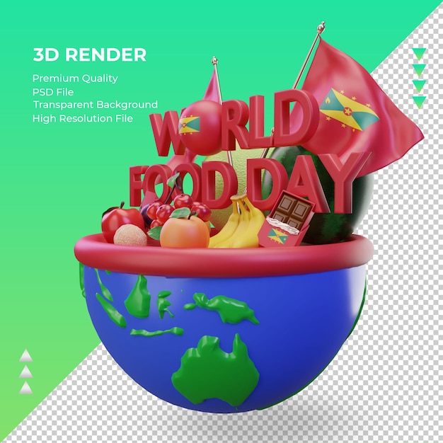 3d World Food Day Grenada rendering right view