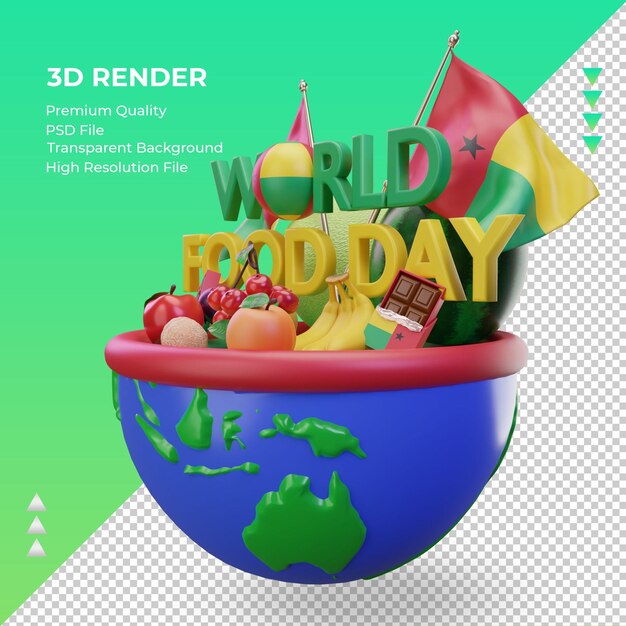 3d World Food Day Guinea rendering right view