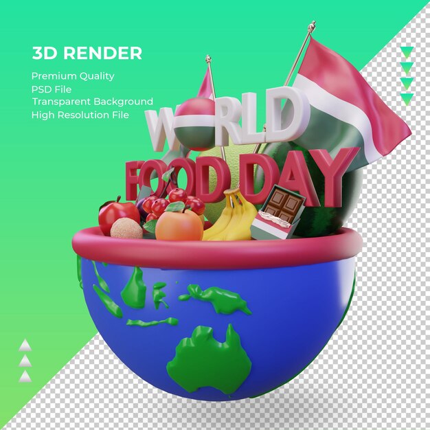 3d World Food Day Hungary rendering right view