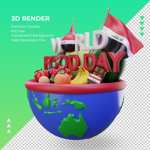 3d World Food Day Iraq rendering right view