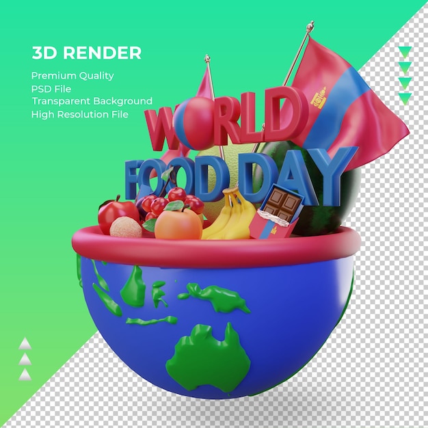 3d World Food Day Mongolia rendering right view