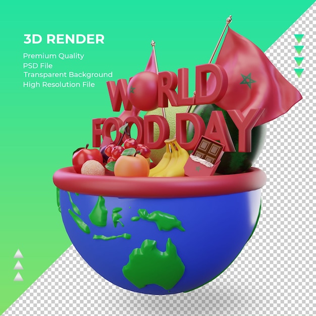 3d World Food Day Morocco rendering right view