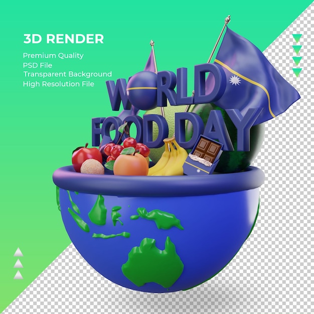 3d World Food Day Nauru rendering right view