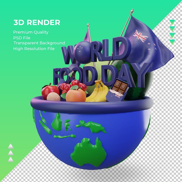 3d World Food Day New Zealand rendering right view