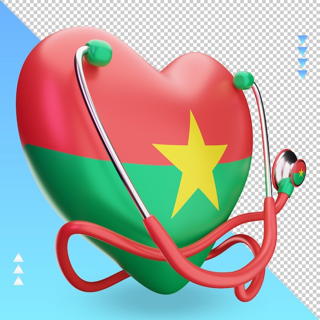 3d world health day Burkina Faso flag rendering left view